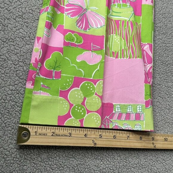 Vintage Lilly Pulitzer Golf Pants Size 0 Pink Green Retro White Label Patchwork - Picture 14 of 14